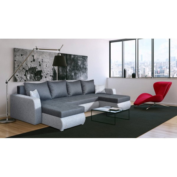 Luxurious corner sofa bed u-shape - TORNADO
